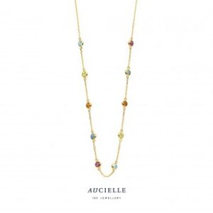 Aucielle ketting - AK0010C/45 -  18 karaat goud - edelstenen