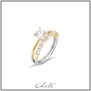 Zels Ring - CL64-0716 verguld met zirconium
